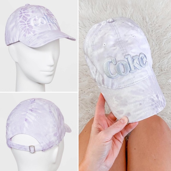 🆕🧢 COKE Tie Die Baseball Cap Hat Purple - Picture 6 of 7